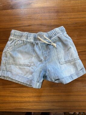 Cat & Jack Denim Pull-On Cuffed Drawstring Shorts Size M (8)
